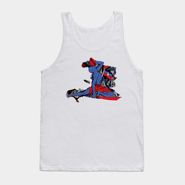 Red and Blue Neg Mawon of Haiti Tank Top by kenallouis